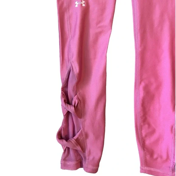 Under Armour Heat Gear Ankle Twist Pink Compression Leggings - Picture 5 of 14